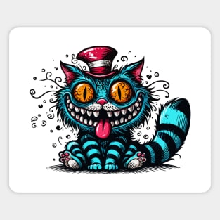 Cheshire cat in pink hat Magnet